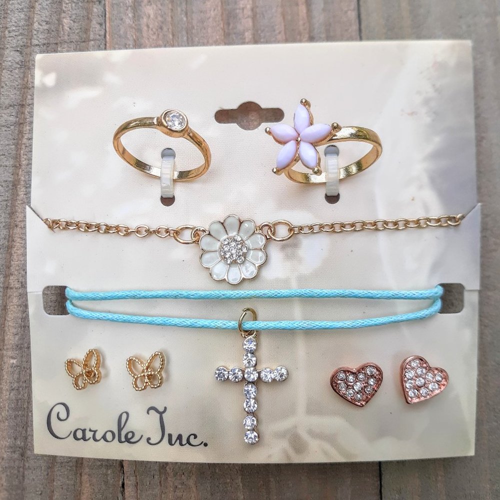 NWT Carole Inc Bracelet Ring Earrings Jewelry Set